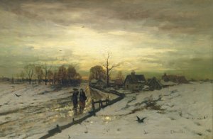 Scena śnieżna: Zachód słońca, XIX wiek